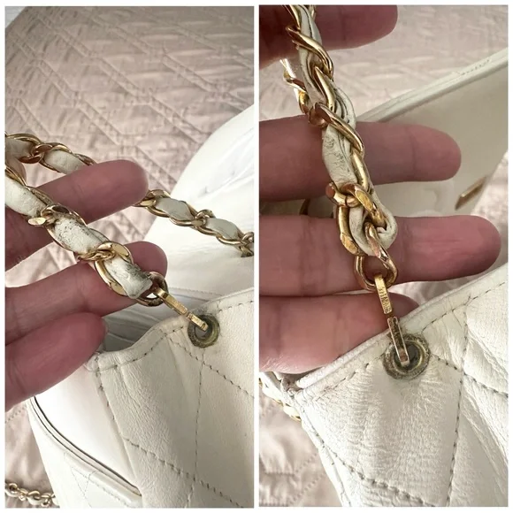 Chanel Vintage White Lambskin Full Flap Bag - Picture 3 of 13